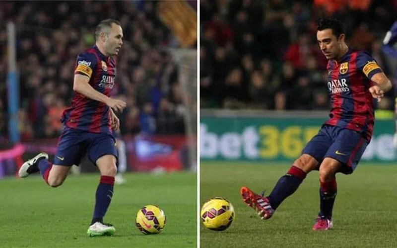 Xavi điều tiết nhịp độ, còn Iniesta tạo đột biến bằng khả năng xoay trở và đưa bóng vượt qua áp lực